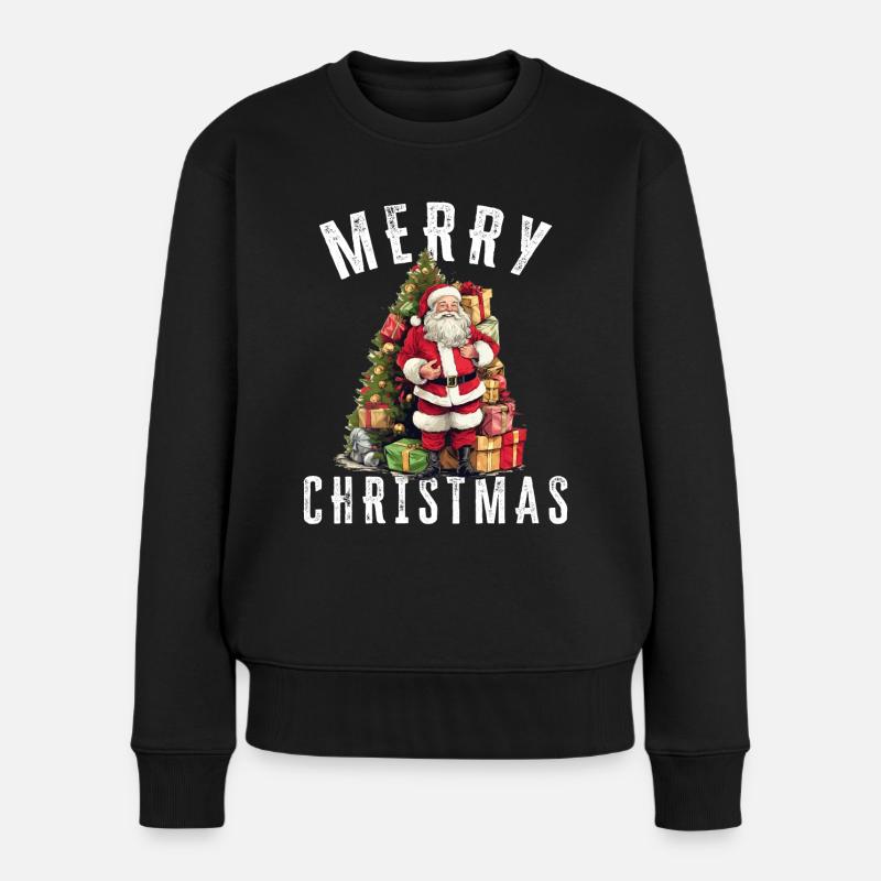 Weihnachtsmann - Weihnachten - Weihnachtsmotiv - Frauen Premium Bio Pullover - Schwarz