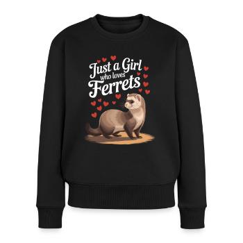 Chemise furet – parfaite pour les amateurs de furets - Pull Premium bio Femme - noir - Devant - Julia (174cm)