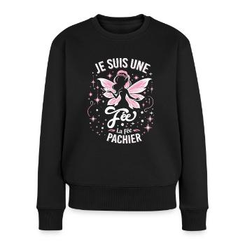 Je Suis Une Fée La Fée Pachier Cadeau Femme Humour - Pull Premium bio Femme - noir - Devant - Julia (174cm)