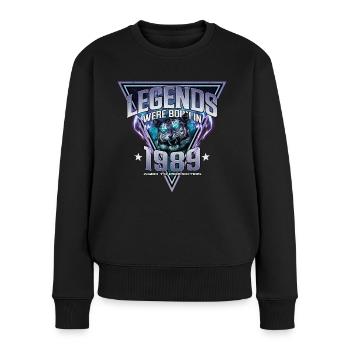Legenden wurden Jahrgang 1989 geboren - Frauen Premium Bio Pullover - Schwarz - Vorne - Julia (174cm)