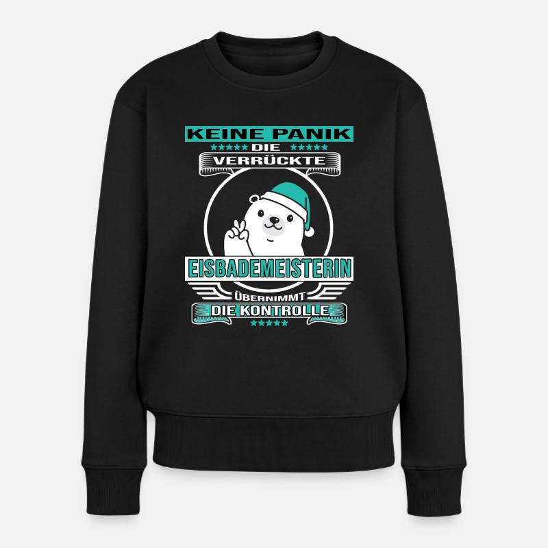 Eisbader winterschwimmen Eisbad Eisbademeisterin - Frauen Premium Bio Pullover - Schwarz