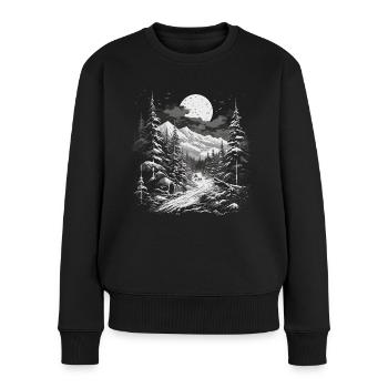 Wald Natur Landschaft Hüte - Frauen Premium Bio Pullover - Schwarz - Vorne - Julia (174cm)