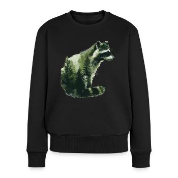Mignon raton laveur raton laveur nature bébé raton laveur forêt - Pull Premium bio Femme - noir - Devant - Julia (174cm)