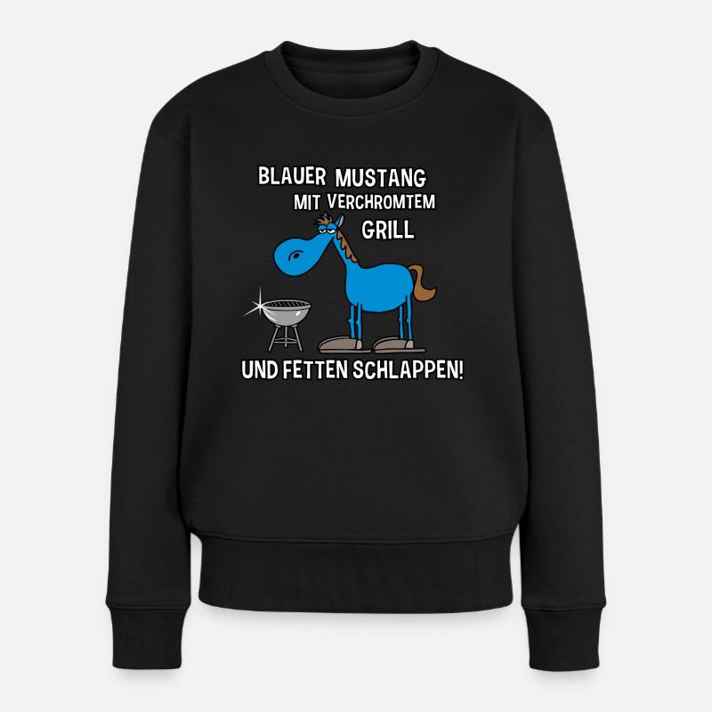 Blauer - Frauen Premium Bio Pullover - Schwarz