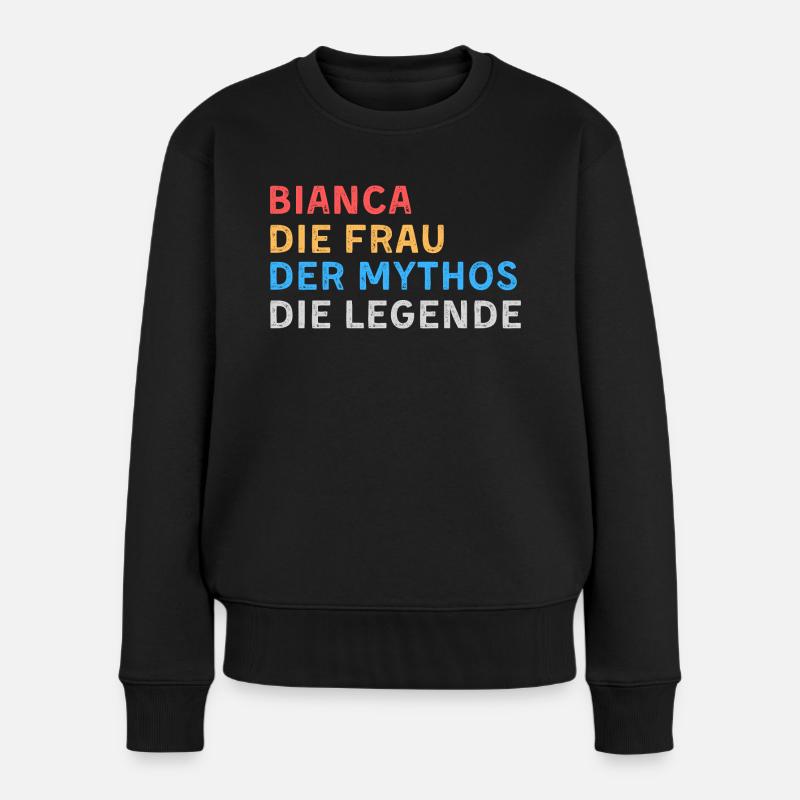 Bianca Fau Mythos Legende - Frauen Premium Bio Pullover - Schwarz