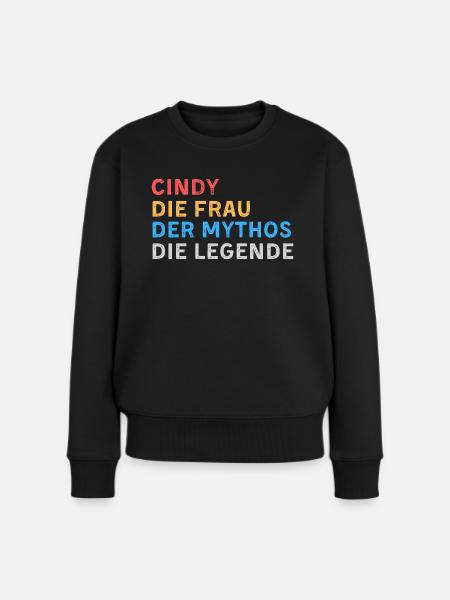 Cindy Fau Mythos Legende - Frauen Premium Bio Pullover - Schwarz