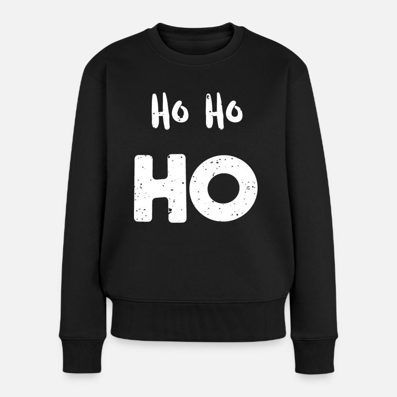 Ho Ho Ho - Christmas - Frauen Premium Bio Pullover - Schwarz