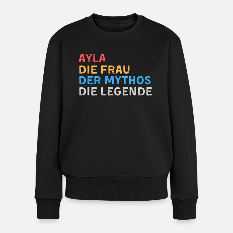 Ayla Fau Mythos Legende - Frauen Premium Bio Pullover - Schwarz