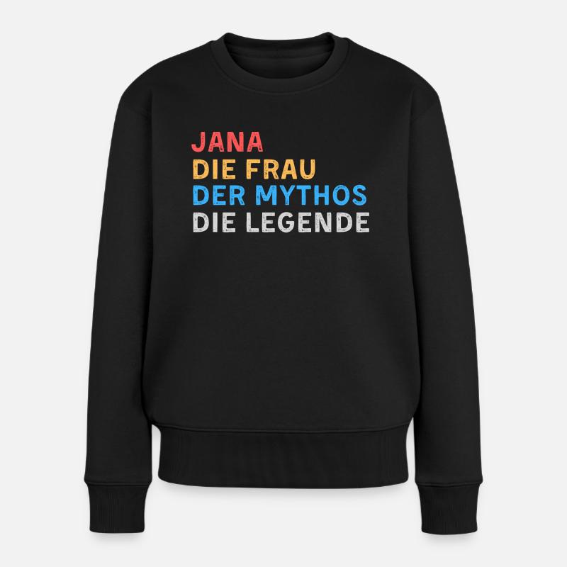Jana Fau Mythos Legende - Frauen Premium Bio Pullover - Schwarz