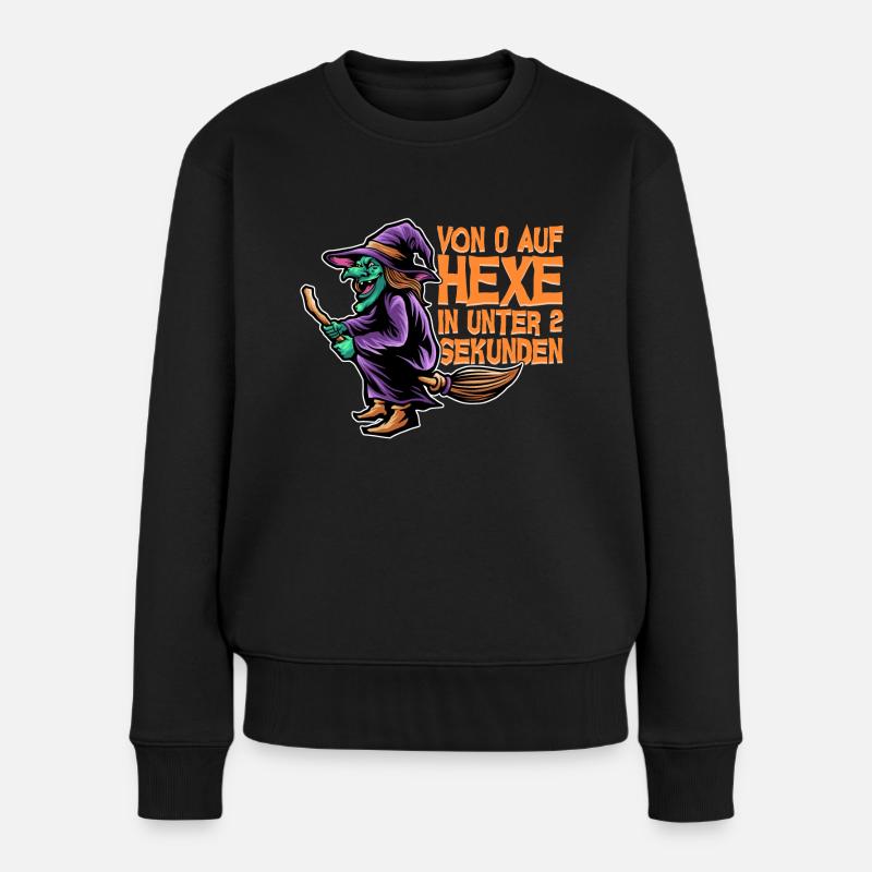 Halloween Hexe Hexen Party Spruch. - Frauen Premium Bio Pullover - Schwarz