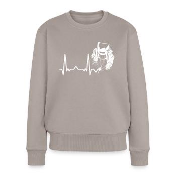 Metallbauer Schlosser Schweißer Schweißen Spruch - Frauen Premium Bio Pullover - Taupe - Vorne - Julia (174cm)