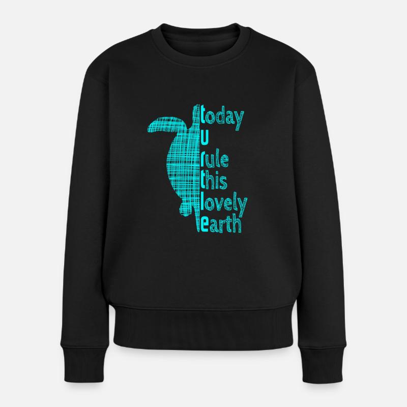 Turtle Schildkröte - Frauen Premium Bio Pullover - Schwarz