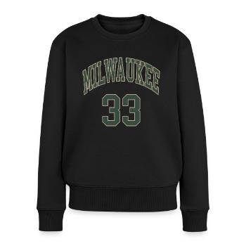 Milwaukee 33 - Women's Premium Organic Jumper - black - Front - Julia (174cm)