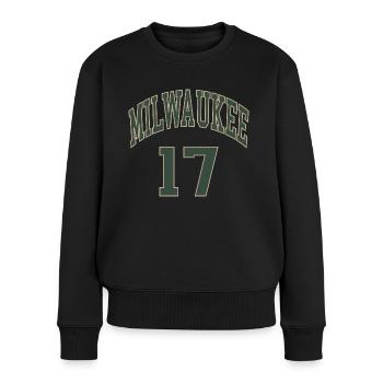 Milwaukee 17 - Frauen Premium Bio Pullover - Schwarz - Vorne - Julia (174cm)