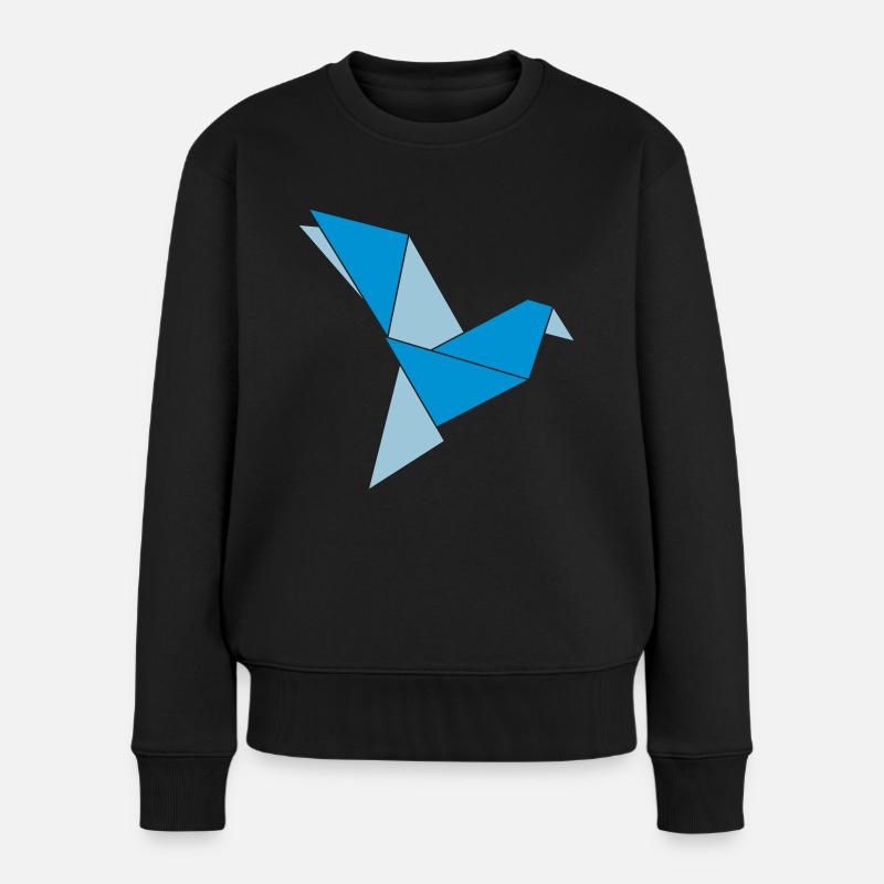 origami oiseau - Pull Premium bio Femme - noir