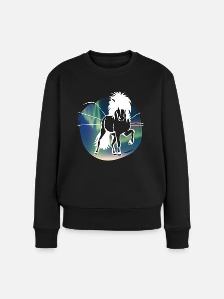Polarlicht-Tölter white - Frauen Premium Bio Pullover - Schwarz