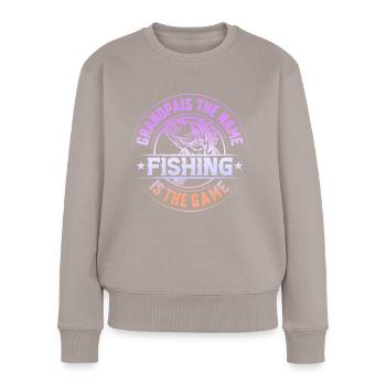 fisch, fisch, angeln, see, meer, angeln, fauna, exotisch - Frauen Premium Bio Pullover - Taupe - Vorne - Julia (174cm)