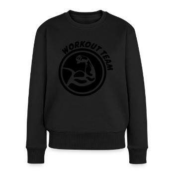 bizeps workout - Frauen Premium Bio Pullover - Schwarz - Vorne - Julia (174cm)
