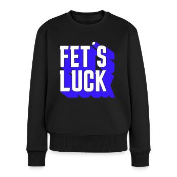 Fets Luck jeu de mots drôle - Pull Premium bio Femme - noir - Devant - Julia (174cm)