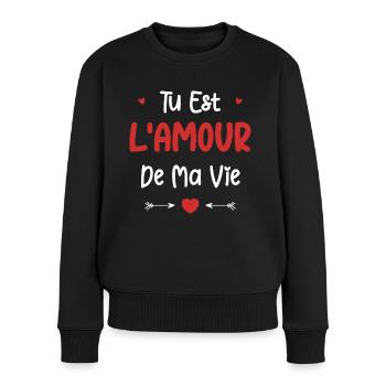 Tu est l'amour de ma vie - Pull Premium bio Femme - noir - Devant - Julia (174cm)