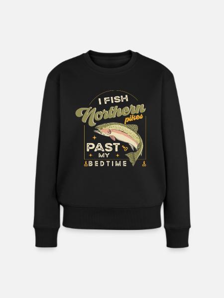 fishing, pike, northern, - Frauen Premium Bio Pullover - Schwarz