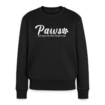 Paws and enjoy the little things in life - Women's Premium Organic Jumper - black - Front - Julia (174cm)