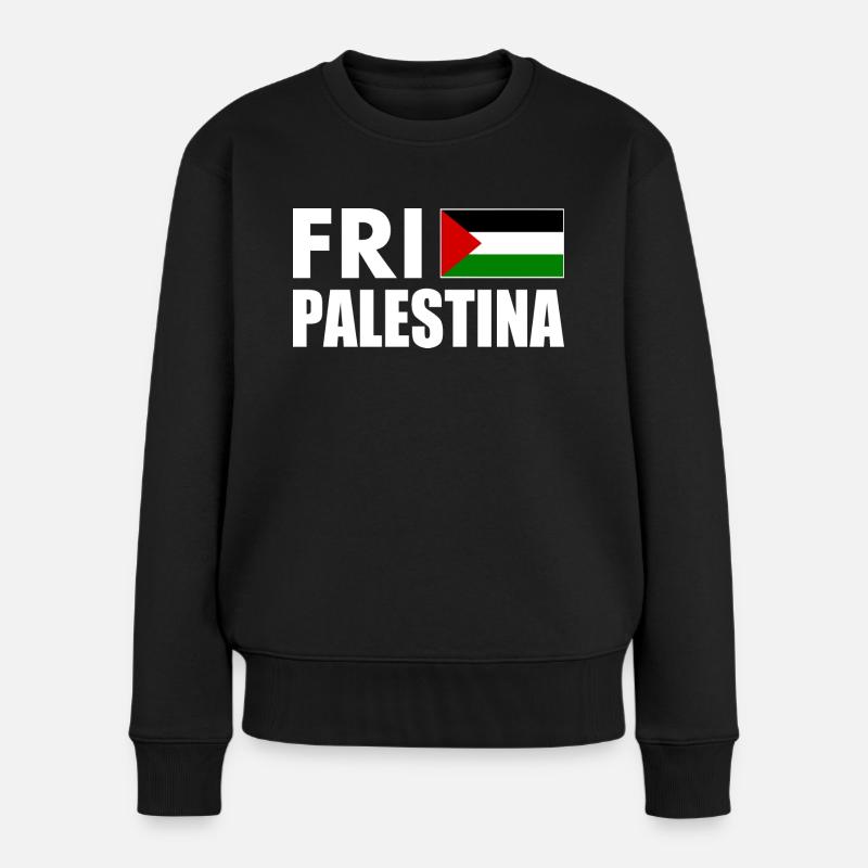 Fri palestina - Frauen Premium Bio Pullover - Schwarz