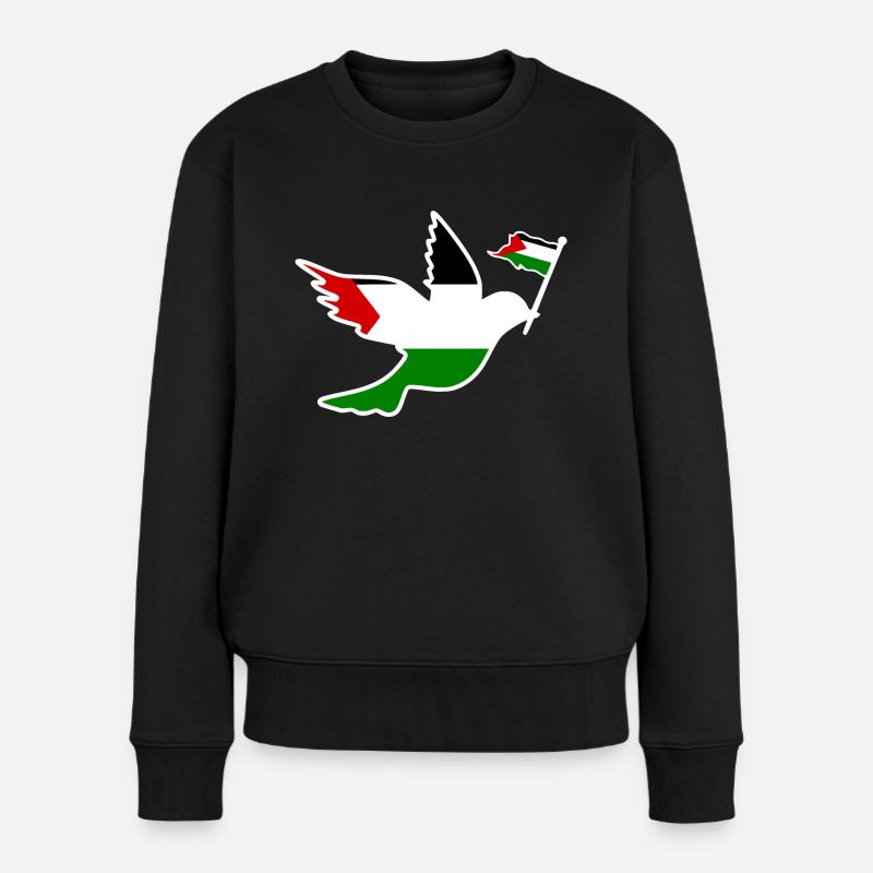 Free palestine - Frauen Premium Bio Pullover - Schwarz