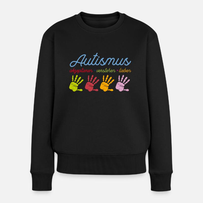 Autismus - Frauen Premium Bio Pullover - Schwarz