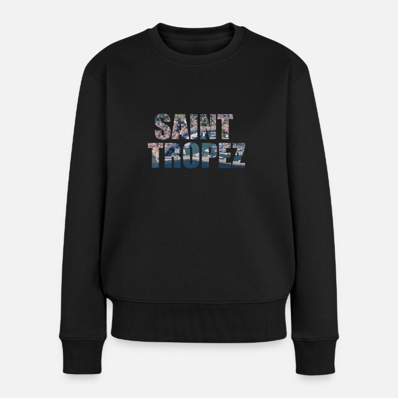 FRANKREICH SAINT TROPEZ - Frauen Premium Bio Pullover - Schwarz