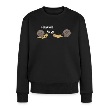 Schnecken Gesundheit - Frauen Premium Bio Pullover - Schwarz - Vorne - Julia (174cm)