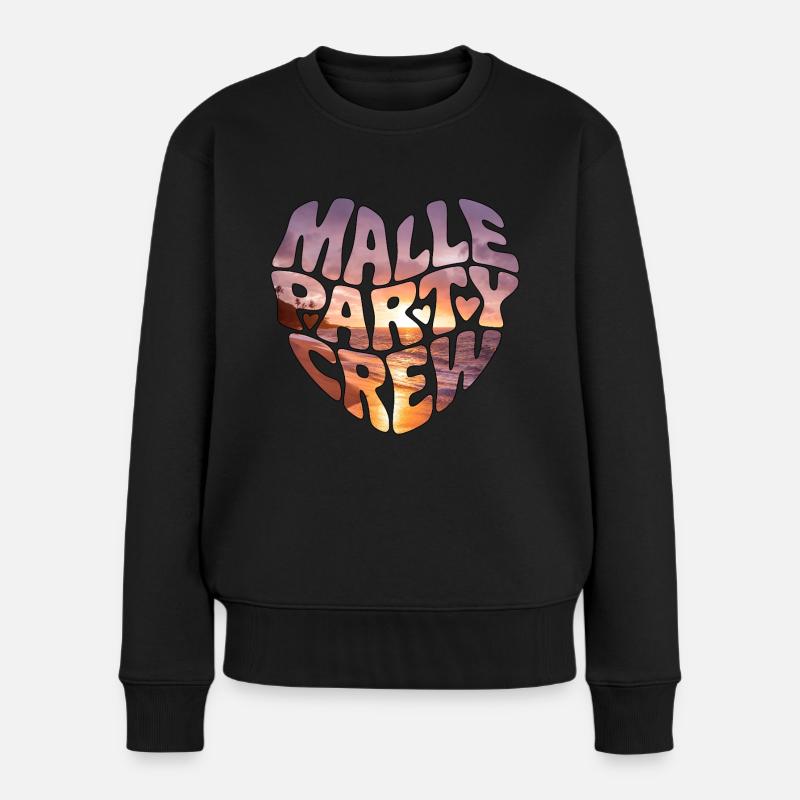 Malle Party Crew - Frauen Premium Bio Pullover - Schwarz