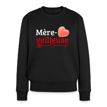 Mère-veilleuse - Pull Premium bio Femme - noir - Devant - Julia (174cm)