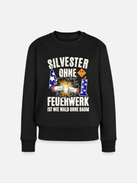Pyro an Silvester - Frauen Premium Bio Pullover - Schwarz