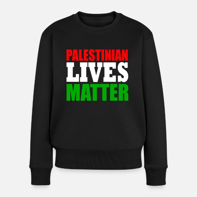 palestinian lives matter - Frauen Premium Bio Pullover - Schwarz