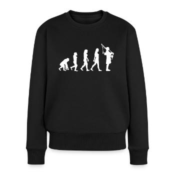 Joueur de cornemuse Femmes avec cornemuse - Pull Premium bio Femme - noir - Devant - Julia (174cm)