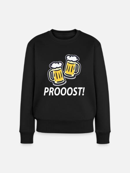 Prost Bier - Frauen Premium Bio Pullover - Schwarz