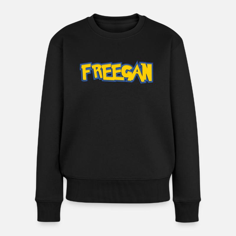 Freegan Graphic - Women's Premium Organic Jumper - black