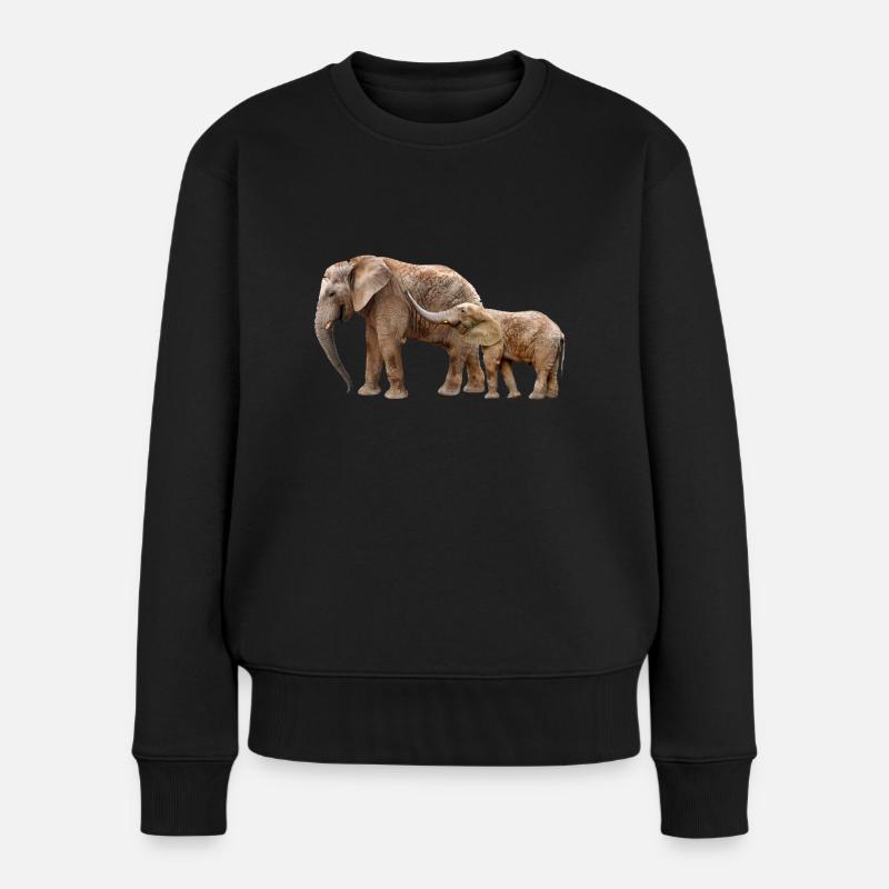 Éléphant - Pull Premium bio Femme - noir