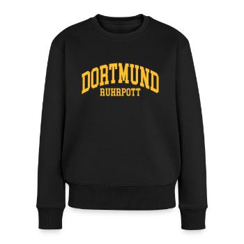 Dortmund - Frauen Premium Bio Pullover - Schwarz - Vorne - Julia (174cm)