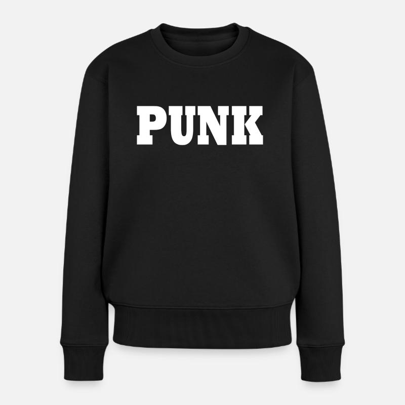 Punk - Frauen Premium Bio Pullover - Schwarz
