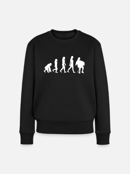 Akkordeon Frau Ziehharmonika Akkordeonspielerin - Frauen Premium Bio Pullover - Schwarz