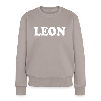 Leon - Women's Premium Organic Jumper - taupe - Front - Julia (174cm)