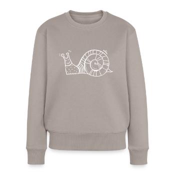 Schnecke Nacktschnecke Geschenk Kriechtier Kinder - Frauen Premium Bio Pullover - Taupe - Vorne - Julia (174cm)