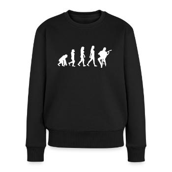 Akustikgitarre Gitarristin Gitarrenspielerin - Frauen Premium Bio Pullover - Schwarz - Vorne - Julia (174cm)
