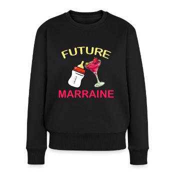 Ma Future Marraine Cadeau Soeur Annonce Naissance - Pull Premium bio Femme - noir - Devant - Julia (174cm)