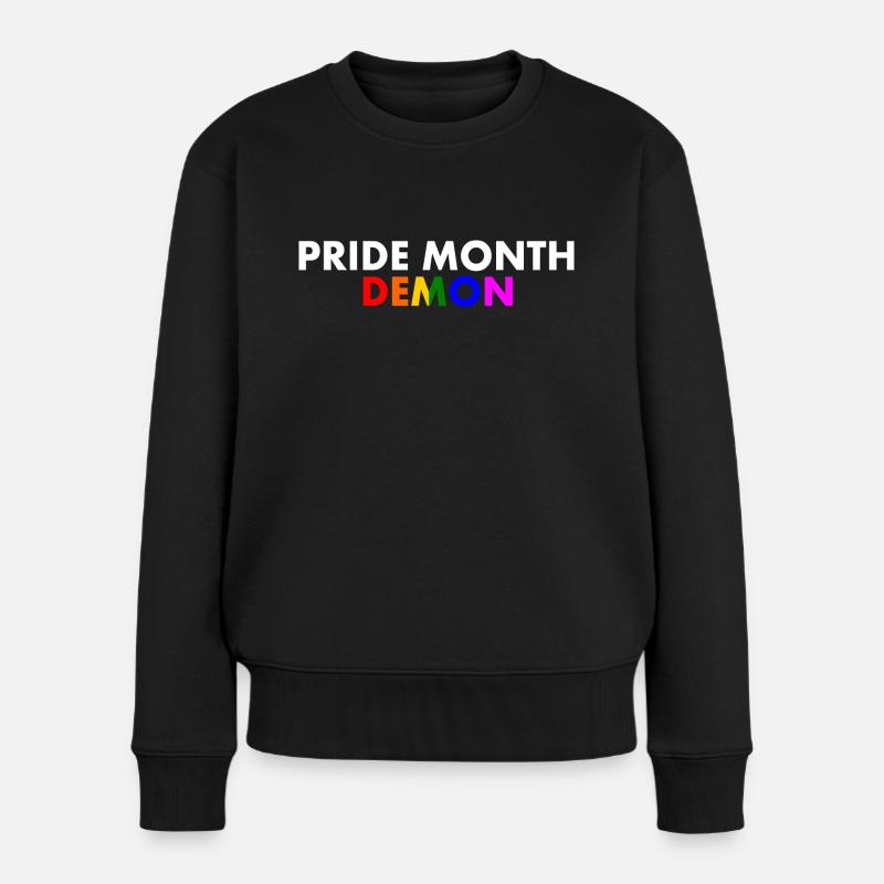 pride month demon - Frauen Premium Bio Pullover - Schwarz