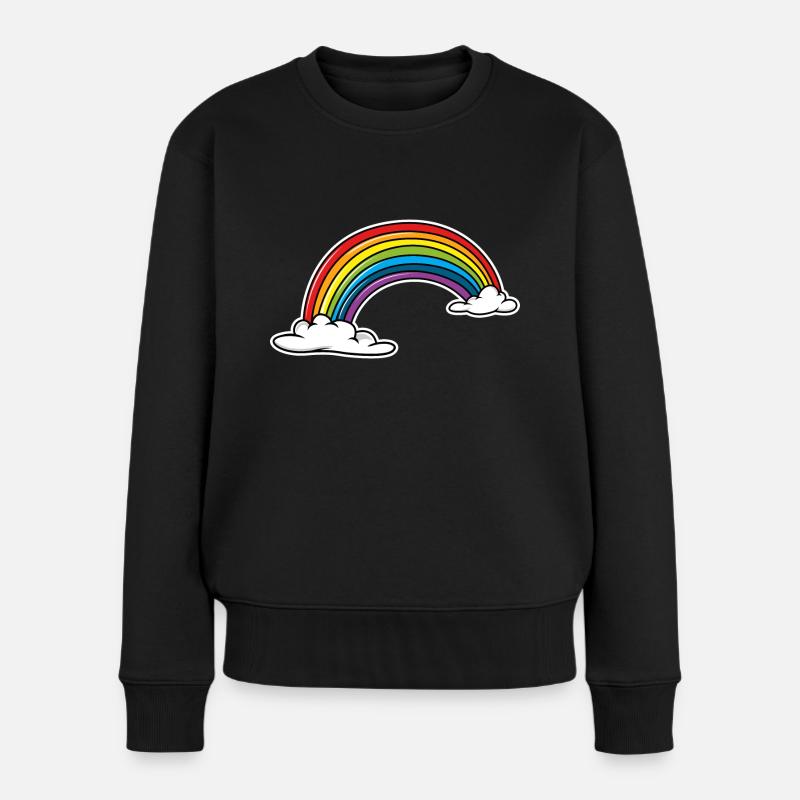 Regenbogen - Frauen Premium Bio Pullover - Schwarz