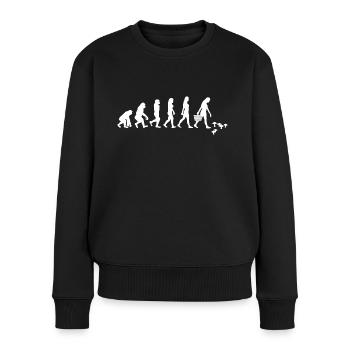 Pilzsammlerin Pilze sammeln weibliche Pilzsucherin - Frauen Premium Bio Pullover - Schwarz - Vorne - Julia (174cm)