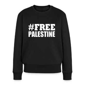 Free palestine - Frauen Premium Bio Pullover - Schwarz - Vorne - Julia (174cm)